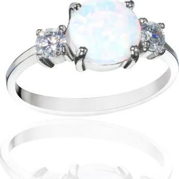 Prsten Artemis 8 - prsten s australským opálem a čirými zirkony, Materiál: Růžové zlato, ryzost 585/1000