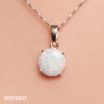 Přívěsek Diana 12 – přívěsek s australským opálem, Materiál: Bílé zlato, ryzost 585/1000