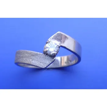 Prsten Prsten pískovaný se zirkonem P116/0, Materiál: Růžové zlato, ryzost 585/1000