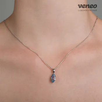 Přívěsek Marabelle - přívěsek s akvamarínem a plastikou, Materiál: Bílé zlato, ryzost 585/1000