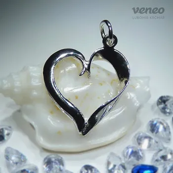 Přívěsek Srdce 3059 - přívěsek srdce plastické , Materiál: Bílé zlato, ryzost 585/1000