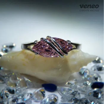 Prsten Marabelle – prsten s růžovým zirkonem a plastikou, Materiál: Růžové zlato, ryzost 585/1000