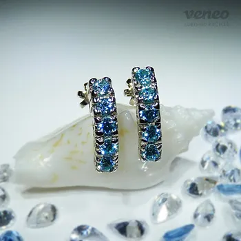 Náušnice Larissa - náušnice s topazy, Materiál: Bílé zlato, ryzost 585/1000