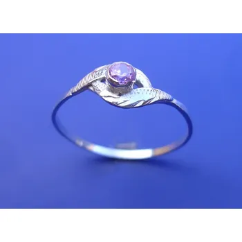 Prsten Prsten s růžovým zirkonem a plastikou P143/2, Materiál: Růžové zlato, ryzost 585/1000