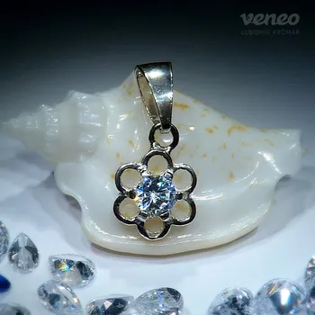 Přívěsek Sofie - přívěsek s čirým zirkonem, Materiál: Růžové zlato, ryzost 585/1000