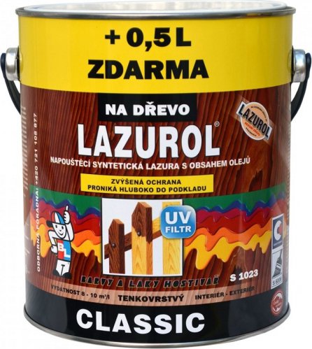 Lazurol Classic S1023 2,5 + 0,5 l 023 Teak od 519 Kč - Zbozi.cz