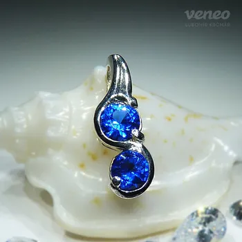 Přívěsek Miriam - přívěsek se safíry, Materiál: Bílé zlato, ryzost 585/1000