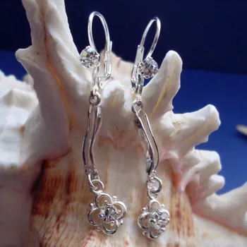 Náušnice Náušnice s čirými zirkony , Materiál: Bílé zlato, ryzost 585/1000