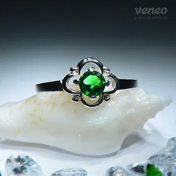 Prsten Anastázie - prsten se swarogreenem , Materiál: Stříbro, ryzost 925/1000