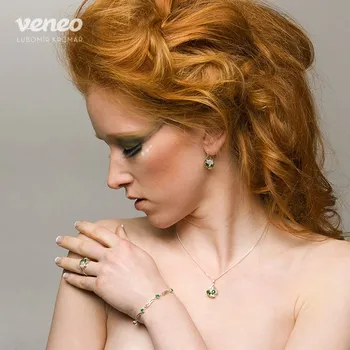 Souprava šperků Carmen - sada šperků se swarogreeny a čirými zirkony, Materiál: Růžové zlato, ryzost 585/1000