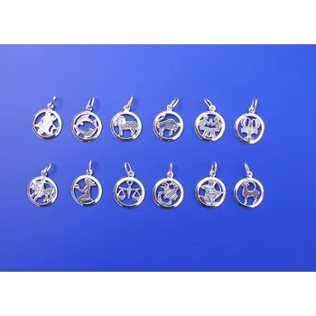 Přívěsek Znamení kulaté malé Z001, Materiál: Bílé zlato, ryzost 585/1000