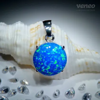 Přívěsek Diana 14 – přívěsek s thajským opálem, Materiál: Bílé zlato, ryzost 585/1000