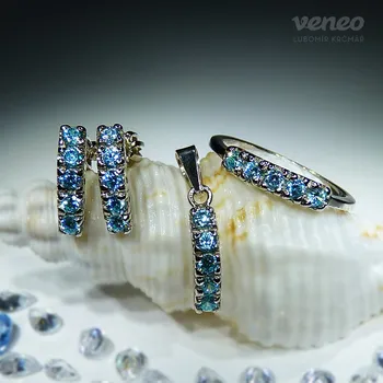 Souprava šperků Larissa - sada šperků s topazy, Materiál: Růžové zlato, ryzost 585/1000