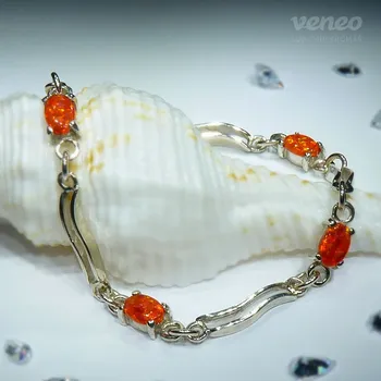 Náramek Ester - náramek s ohnivými opály, Materiál: Bílé zlato, ryzost 585/1000