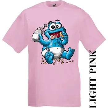 Dívčí tričko levné-dětské-tričko-potisk-cookie-monster Barva: Pink - růžová, velikost: 152