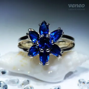 Prsten Orchidea - safírový prsten , Materiál: Stříbro, ryzost 925/1000