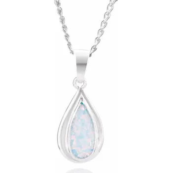 Přívěsek Lara - přívěsek s australským opálem, Materiál: Bílé zlato, ryzost 585/1000