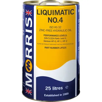 Hydraulický olej Morris Liquimatic 4 - ISO 32 - bez-zinkový hydraulický olej, 25 l (Morris Lubricants - Made in UK)