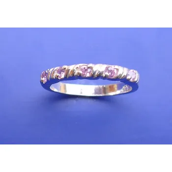 Prsten Karina - prsten s růžovými zirkony a plastikou, Materiál: Růžové zlato, ryzost 585/1000