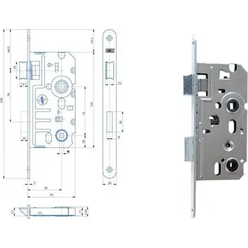 zadlabací zámek Zámek Hobes K 242 72/70 WC | Dveře a&nbsp;dveřní příslušenství Zámky Zadlabací zámky WC zadlabací zámky Zadlabací zámky WC rozteč 72