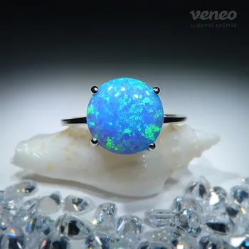 Prsten Diana 10 - prsten se světle modrým opálem, Materiál: Růžové zlato, ryzost 585/1000