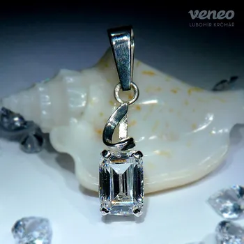 Přívěsek Hellé - přívěsek s čirým zirkonem, Materiál: Bílé zlato, ryzost 585/1000