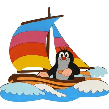 Samolepící dekorace Manufaktura DoDo Velká dekorace Krtek a plachetnice