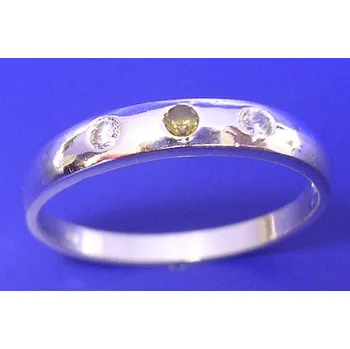 Prsten Trinida - prsten se žlutým zirkonem a zirkony , Materiál: Stříbro, ryzost 925/1000