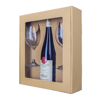 Víno Dárkové balení Réva Rakvice Rulandské šedé pozdní sběr 0,75l + 2 skleničky