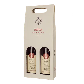 Víno Dárkový box Réva Rakvice Rulandské bílé pozdní sběr + André pozdní sběr (2x 0,75l)