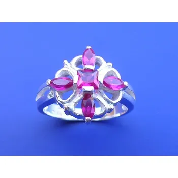 Prsten Angelika - prsten s rubíny, Materiál: Stříbro, ryzost 925/1000