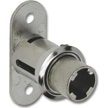 Nábytkové kování Centrální přítlačný zámek 513 ø 16,5 mm, délka 24 mm, Zamak poniklovaný | Dveře a dveřní příslušenství Zámky Nábytkové zámky Nábytkový zámek přítlačný