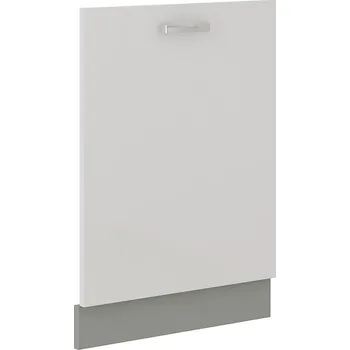 Kuchyňská skříňka Dvířka na myčku BIANKA bílý lesk-šedá ZM 713 x 596