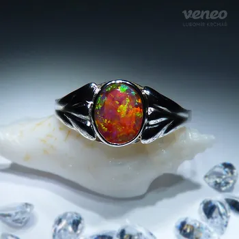 Prsten Atlantida - prsten s brazilským opálem, Materiál: Růžové zlato, ryzost 585/1000