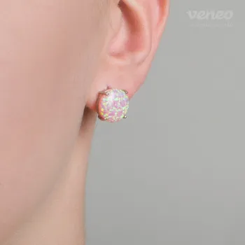 Náušnice Diana 12 - náušnice s růžovými opály, Materiál: Bílé zlato, ryzost 585/1000