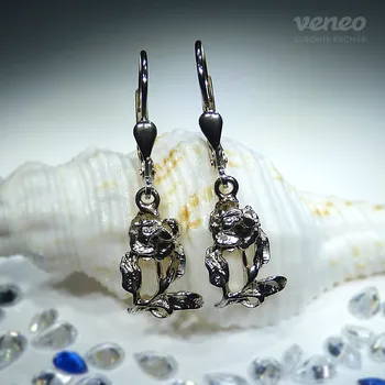 Náušnice Růže - Náušnice N231-pv, Materiál: Bílé zlato, ryzost 585/1000