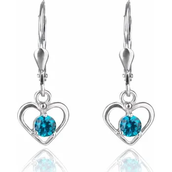 Náušnice Srdce 3035 - náušnice s topazy a plastikou, Materiál: Bílé zlato, ryzost 585/1000