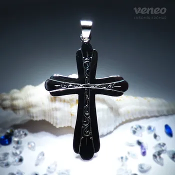 Přívěsek Přívěsek kříž Z433R, Materiál: Bílé zlato, ryzost 585/1000