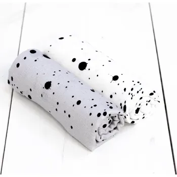 látková plena Mušelínové bambusové pleny Sleepee Big Nappies 2 ks šedá/bílá