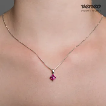 Přívěsek Viola - přívěsek s rubíny , Materiál: Růžové zlato, ryzost 585/1000