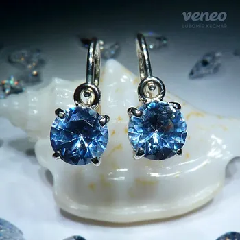 Náušnice Diana 6 - dětské náušnice s akvamaríny, Materiál: Bílé zlato, ryzost 585/1000