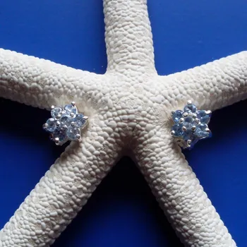 Náušnice Astra – náušnice s akvamaríny, Materiál: Bílé zlato, ryzost 585/1000