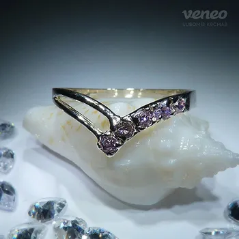 Prsten Anita - prsten s růžovými zirkony , Materiál: Růžové zlato, ryzost 585/1000