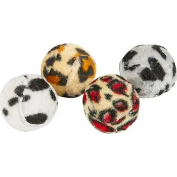 Hračka pro kočku Plyšové míčky pro kočky se zvířecími motivy, 4cm 4ks/bal