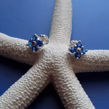 Náušnice Viola - náušnice se safíry, Materiál: Bílé zlato, ryzost 585/1000