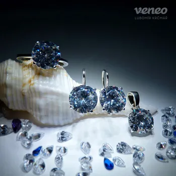 Souprava šperků Diana 10 – sada šperků s čirými zirkony, Materiál: Růžové zlato, ryzost 585/1000