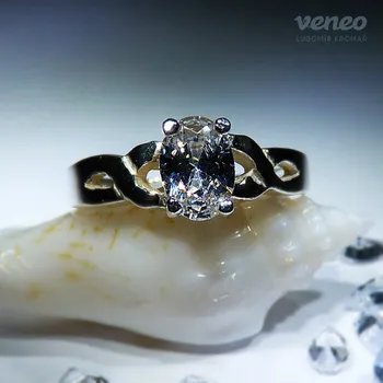 Prsten Isolda - prsten s čirým zirkonem , Materiál: Růžové zlato, ryzost 585/1000