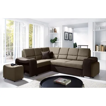 Sedací souprava Rozkládací rohová sedačka WIKI béžová / hnědá