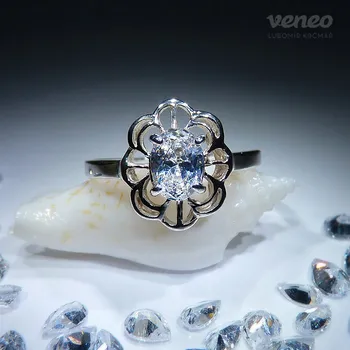 Prsten Baroko - prsten s čirým zirkonem, Materiál: Růžové zlato, ryzost 585/1000