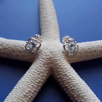 Náušnice Anastázie - náušnice s akvamaríny, Materiál: Bílé zlato, ryzost 585/1000